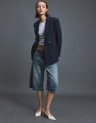 Stradivarius Sacou Cambrat Cu Dungi Marine Xs