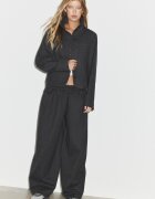 Stradivarius Sacou Mini Cambrat Cu Nasturi Gri Mediu L