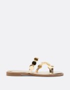 Stradivarius Sandale Joase Cu Efect Oglindă Aur 38