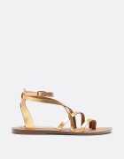 Stradivarius Sandale Joase Din Piele Cu Barete Aur 37