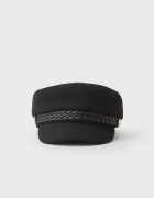 Stradivarius Șapcă Tip Marinar Cu Împletituri Negru Os