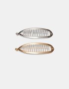Stradivarius Set 2 Agrafe De Păr Tip Banană Din Metal Auriu Os