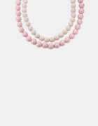 Stradivarius Set 2 Coliere Cu Mărgele Roz Pastel Os