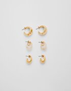Stradivarius Set 3 Cercei Mini Cu Volum Auriu Os