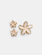 Stradivarius Set 3 Clame Cu Floare Ecru Os