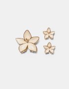 Stradivarius Set 3 Clame Cu Floare Ecru Os
