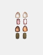 Stradivarius Set 4 Cercei Tip Stud Cu Bijuterii Auriu Os