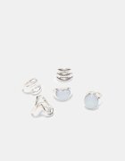 Stradivarius Set 5 Inele Cu Inimioare Gri Os