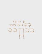 Stradivarius Set 9 Cercei Cu Fluture Auriu Os