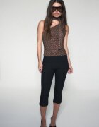 Stradivarius Top Asimetric Din Tul Cu Eșarfă Și Buline Maro Xl