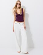 Stradivarius Top Cambrat Cu Bretele Late Purpuriu Xs