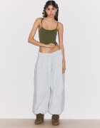Stradivarius Top Cu Bretele Din Poliamidă Kaki M