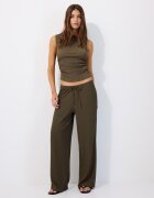 Stradivarius Top Cu Textură Și Pliuri Kaki M