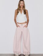 Stradivarius Top Halter Drapat Ecru S