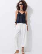 Stradivarius Top Rustic Cu Bretele Bleumarin Închis Xl