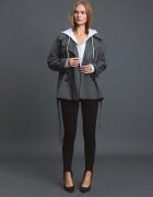 Stradivarius Trench Regular Cu Guler Înalt Gri Marengo Xl
