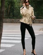 Stradivarius Trenci Cu Guler Înalt Și Cordon Bej Xs