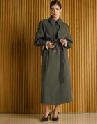 Stradivarius Trenci Oversize Kaki S