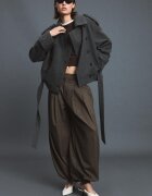 Stradivarius Trenci Oversize Moale La Atingere Gri Marengo Xl