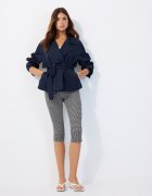 Stradivarius Trenci Scurt Fluid Cu Cordon Albastru Xl
