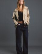 Stradivarius Trenci Scurt Fluid Cu Cordon Piatră L