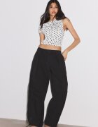 Stradivarius Tricou Asimetric Cu Încrețituri Gri Deschis S