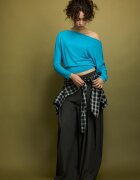 Stradivarius Tricou Asimetric Din Modal Turcoaz L