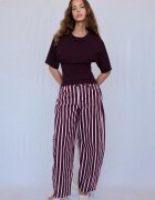 Stradivarius Tricou B08 Cu Mânecă Scurtă Japoneză Purpuriu Închis S