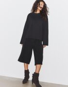 Stradivarius Tricou Boxy Cu Mânecă Lungă Negru L