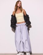 Stradivarius Tricou Cu Bretele Late Galben Pastel M