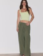 Stradivarius Tricou Cu Bretele Late Verde Lime M
