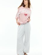 Stradivarius Tricou Cu Imprimeu Pozițional California Roz Pastel L