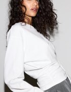 Stradivarius Tricou Cu Mânecă Lungă Și Încrețitură Alb L