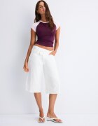 Stradivarius Tricou Cu Mânecă Scurtă Raglan Purpuriu Închis M