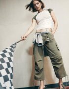Stradivarius Tricou Cu Mânecă Scurtă Ranglan Piatră L