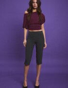 Stradivarius Tricou Cu Mânecă Scurtă Și Decolteu Barcă Purpuriu S
