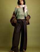Stradivarius Tricou Cu Mânecă Scurtă Și Decolteu Bărcuță Kaki S