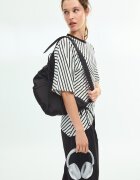 Stradivarius Tricou Cu Mânecă Scurtă Și Dungi Ecru S