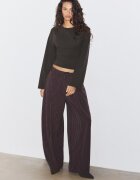 Stradivarius Tricou Cu Mâneci Kimono Maro S