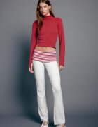 Stradivarius Tricou De Alergare Cu Mânecă Lungă Și Guler Cu Fermoar Roșu S