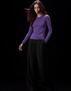 Stradivarius Tricou Din Bumbac Supima® Cu Mânecă Lungă Lila S