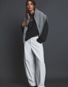 Stradivarius Tricou Mânecă Lungă Olivia Rodrigo Gri Marengo M