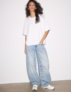 Stradivarius Tricou Oversize Cu Mânecă Scurtă Alb S