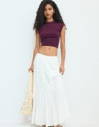 Stradivarius Tricou Scurt Cu Mânecă Mini Purpuriu Xs