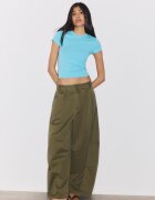 Stradivarius Tricou Simplu Cu Mânecă Scurtă Și Guler Rotund Turcoaz S
