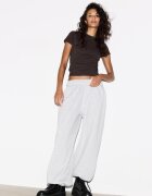 Stradivarius Tricou Simplu Mânecă Scurtă Și Guler Rotund Maro M