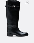 Stradivarius Wide Fit. Cizme De Călărie Cu Talpă Joasă Negru 37