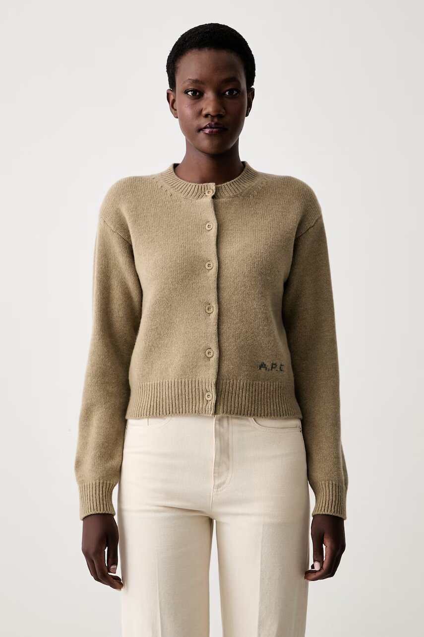 A.P.C. cardigan pentru femei din lână lila