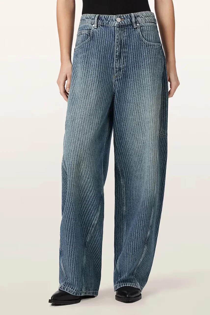 AllSaints blugi barrel pentru femei CARTER STRIPE JEAN