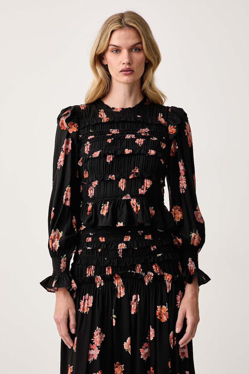 AllSaints bluză tip cămașă pentru femei din bumbac LAUREN